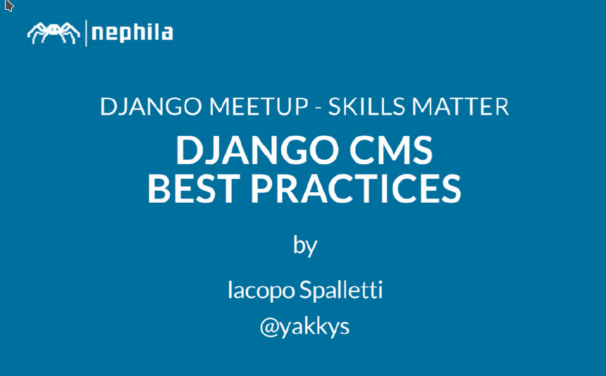 Django CMS Best Practices @ PyCon It 2015 / London Django Meetup