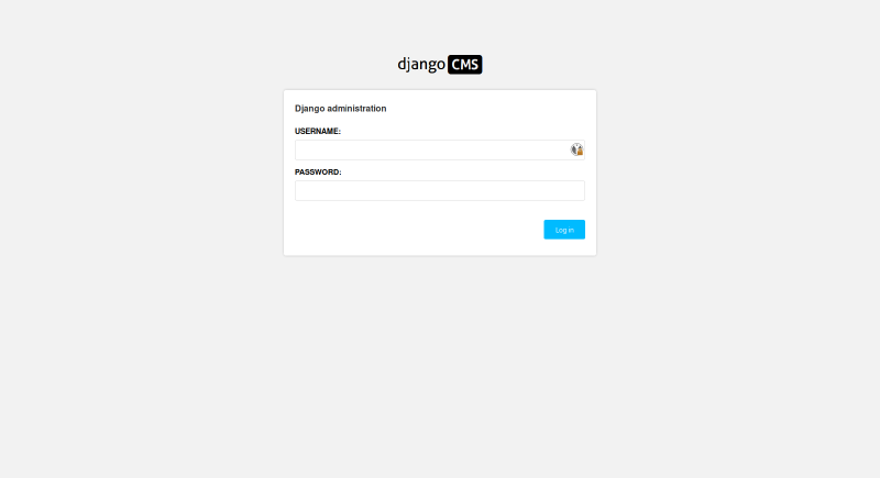 django CMS login splash page